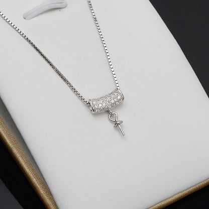 Daily Tube Design Pearl Pendant Setting-S925 Sterling Silver - Feliz Pearl 