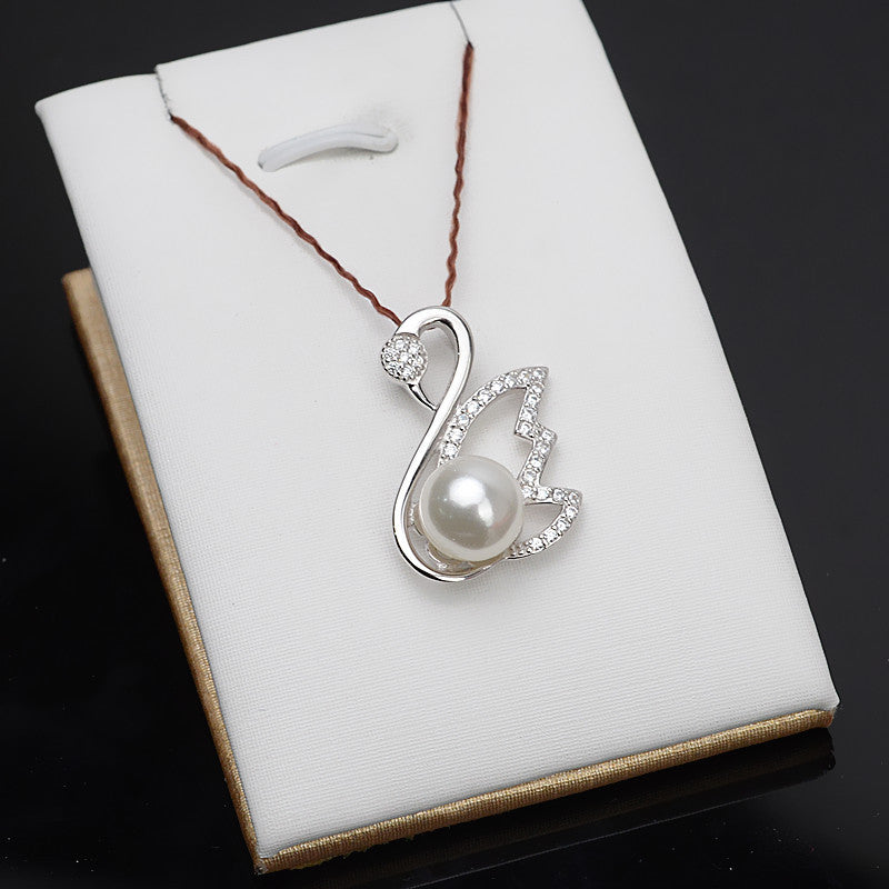 Wholesale Sterling Silver Swan Pearl Pendant Setting-Feliz Pearl - Feliz Pearl 