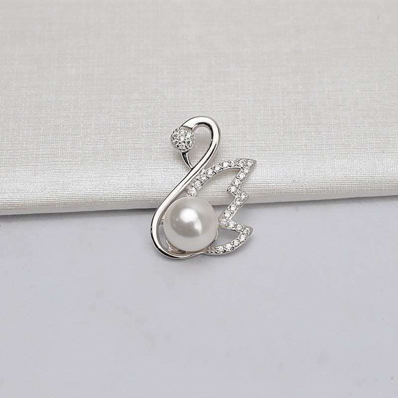 Wholesale Sterling Silver Swan Pearl Pendant Setting-Feliz Pearl - Feliz Pearl 