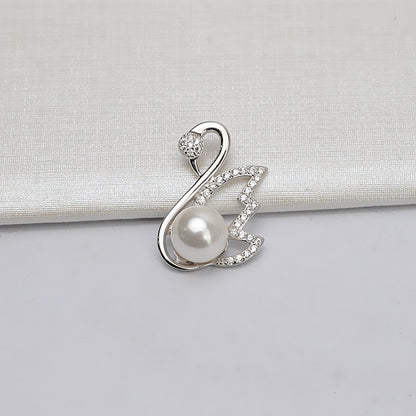 Wholesale Sterling Silver Swan Pearl Pendant Setting-Feliz Pearl - Feliz Pearl 