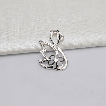 Wholesale Sterling Silver Swan Pearl Pendant Setting-Feliz Pearl - Feliz Pearl 