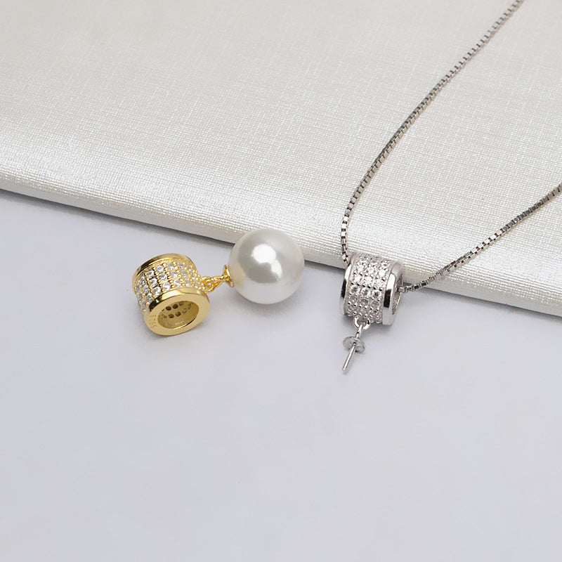 Classic CZ Tube Pearl Pendant Setting-S925 Sterling Silver - Feliz Pearl 