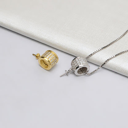 Classic CZ Tube Pearl Pendant Setting-S925 Sterling Silver - Feliz Pearl 