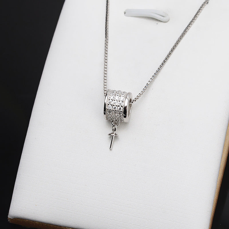 Classic CZ Tube Pearl Pendant Setting-S925 Sterling Silver - Feliz Pearl 