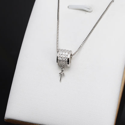 Classic CZ Tube Pearl Pendant Setting-S925 Sterling Silver - Feliz Pearl 