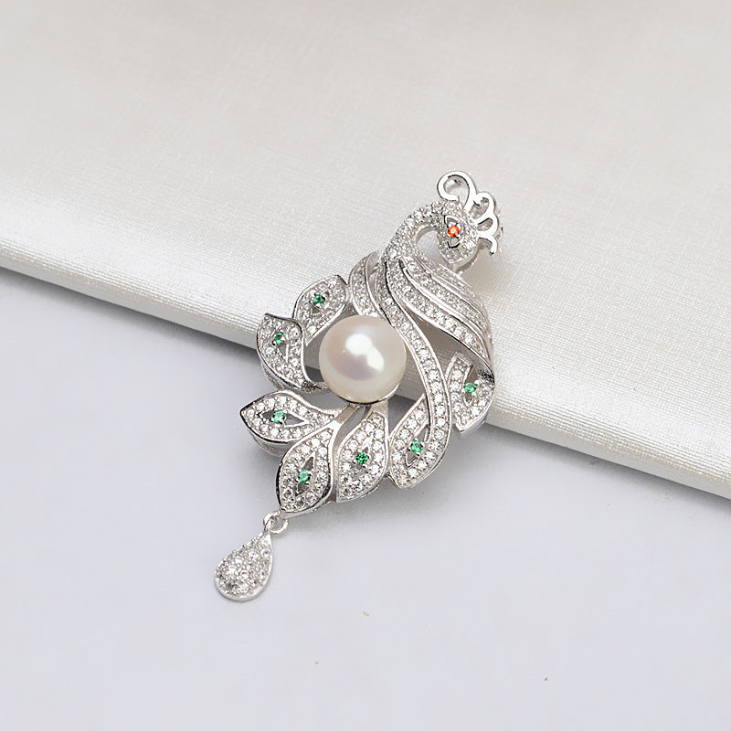 Luxury Cubic Zirconia Phoenix Pearl Pendant Setting - Feliz Pearl 