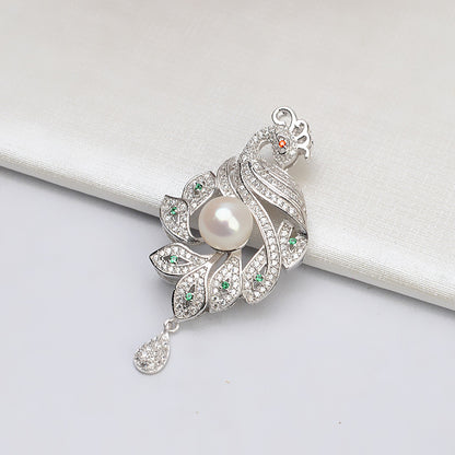 Luxury Cubic Zirconia Phoenix Pearl Pendant Setting - Feliz Pearl 