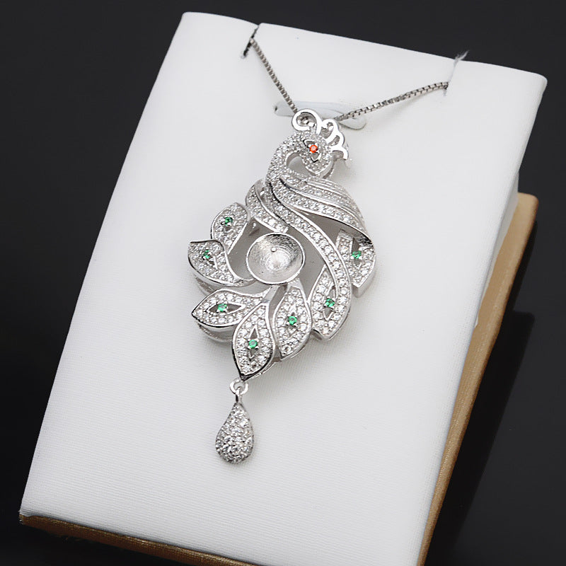 Luxury Cubic Zirconia Phoenix Pearl Pendant Setting - Feliz Pearl 
