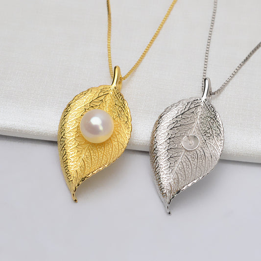 Tree Leaf Pearl Pendant Setting-S925 Sterling Silver - Feliz Pearl 