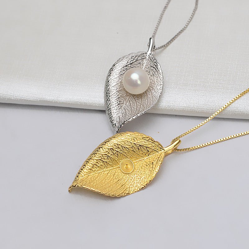 Tree Leaf Pearl Pendant Setting-S925 Sterling Silver - Feliz Pearl 