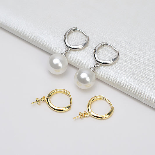 Classic Huggie Pearl Earring Setting-Jewelry Setting Supplier - Feliz Pearl 