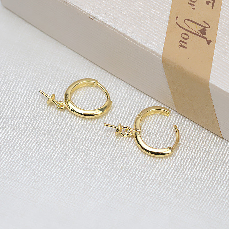 Classic Huggie Pearl Earring Setting-Jewelry Setting Supplier - Feliz Pearl 