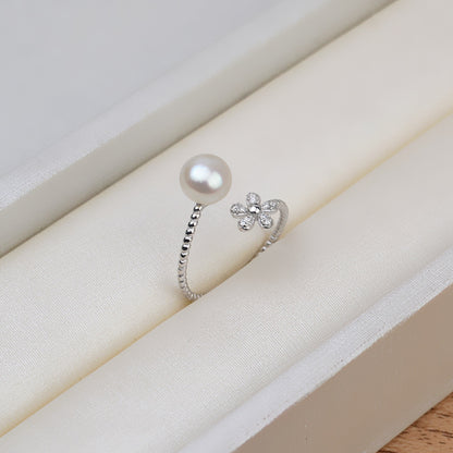 Wholesale Twisted Flower Pearl Earring Setting-Pearl Ring Setting - Feliz Pearl 