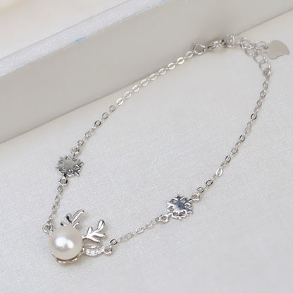 Reindeer Pearl Bracelet Setting-S925 Sterling Silver - Feliz Pearl 