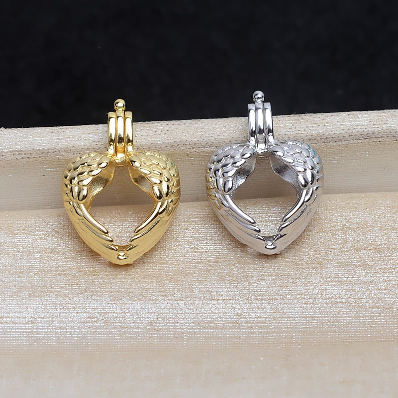 Wholesale Angle Wing Pearl Cage Pendant-Feliz Pearl - Feliz Pearl 