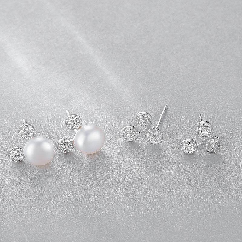 Sterling Silver Mickey Pearl Earring Setting for DIY Jewelry - Feliz Pearl 