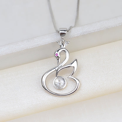 Purple Eye Swan Pendant Setting-Jewelry DIY - Feliz Pearl 