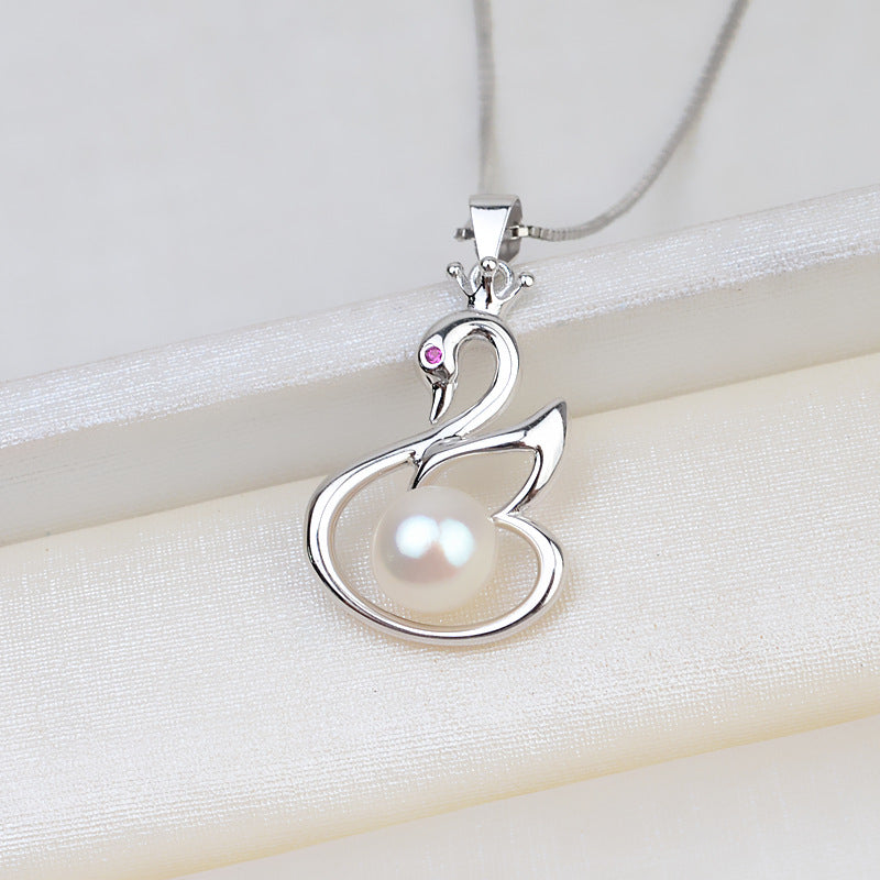 Purple Eye Swan Pendant Setting-Jewelry DIY - Feliz Pearl 