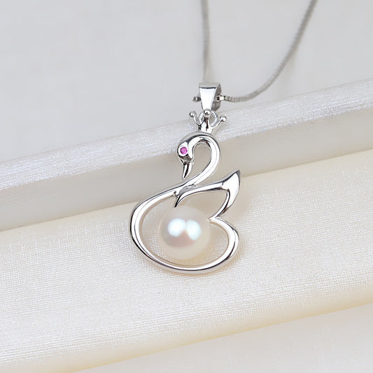 Purple Eye Swan Pendant Setting-Jewelry DIY - Feliz Pearl 