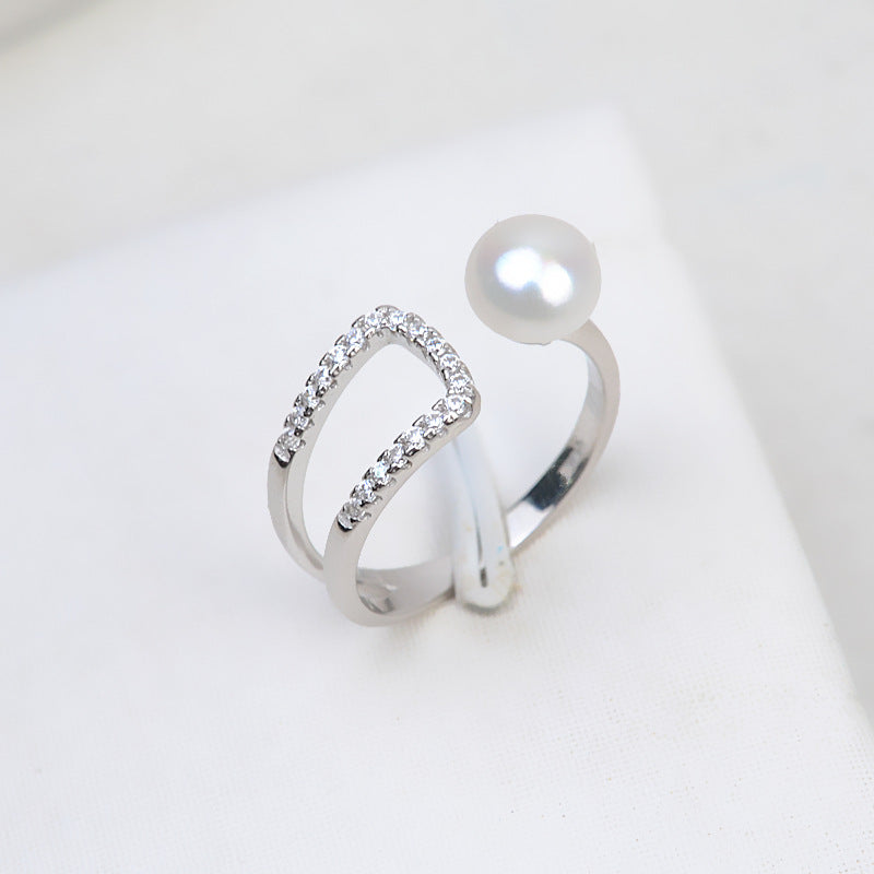 S925 Sterling Silver Pearl Ring Setting Pearl Jewelry Findings - Feliz Pearl 