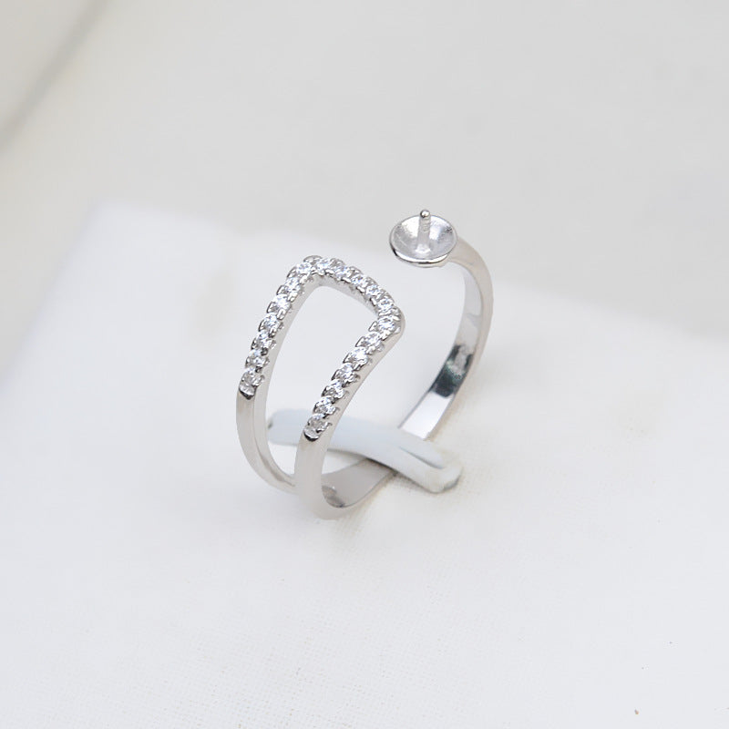 S925 Sterling Silver Pearl Ring Setting Pearl Jewelry Findings - Feliz Pearl 