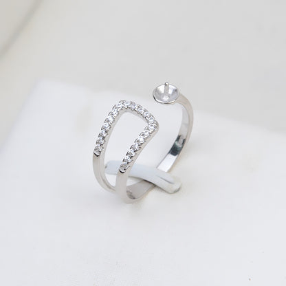 S925 Sterling Silver Pearl Ring Setting Pearl Jewelry Findings - Feliz Pearl 