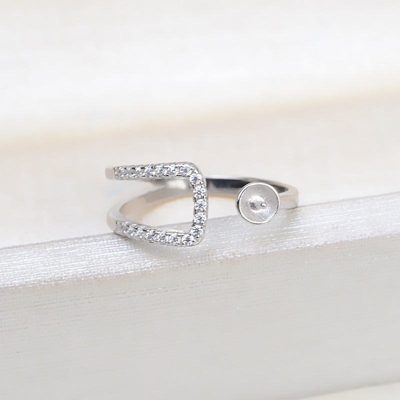 S925 Sterling Silver Pearl Ring Setting Pearl Jewelry Findings - Feliz Pearl 