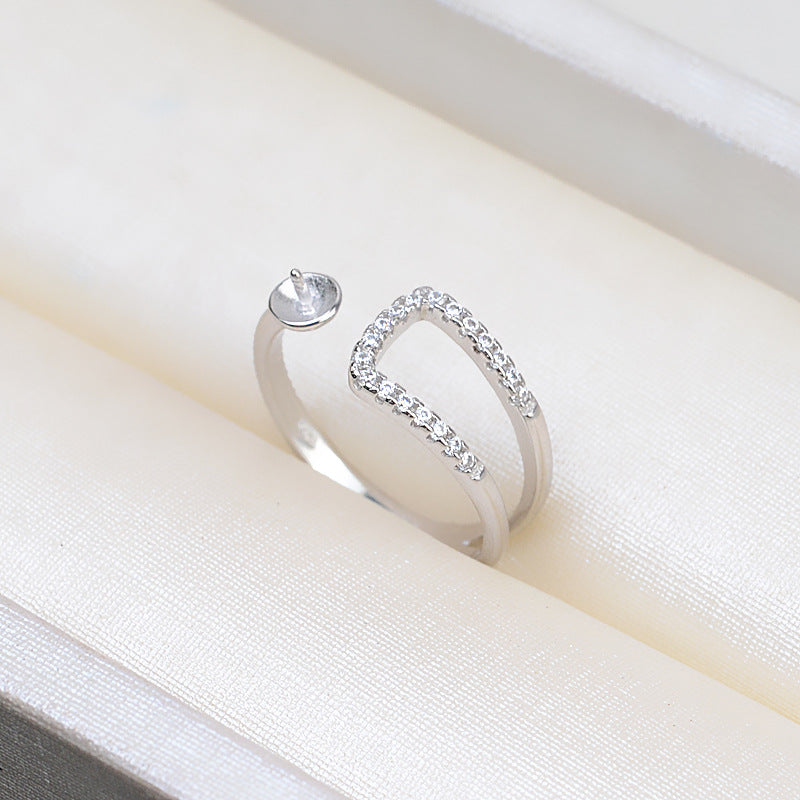 S925 Sterling Silver Pearl Ring Setting Pearl Jewelry Findings - Feliz Pearl 