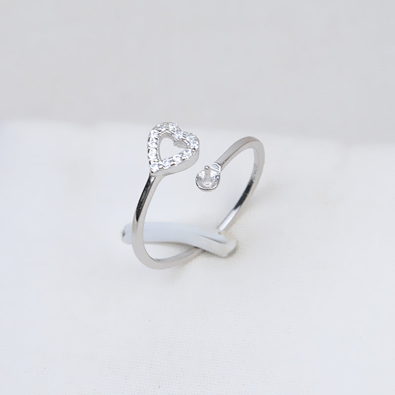 Silver Cubic Zirconia Heart Desig Pearl Ring Mounting-Feliz Pearl - Feliz Pearl 