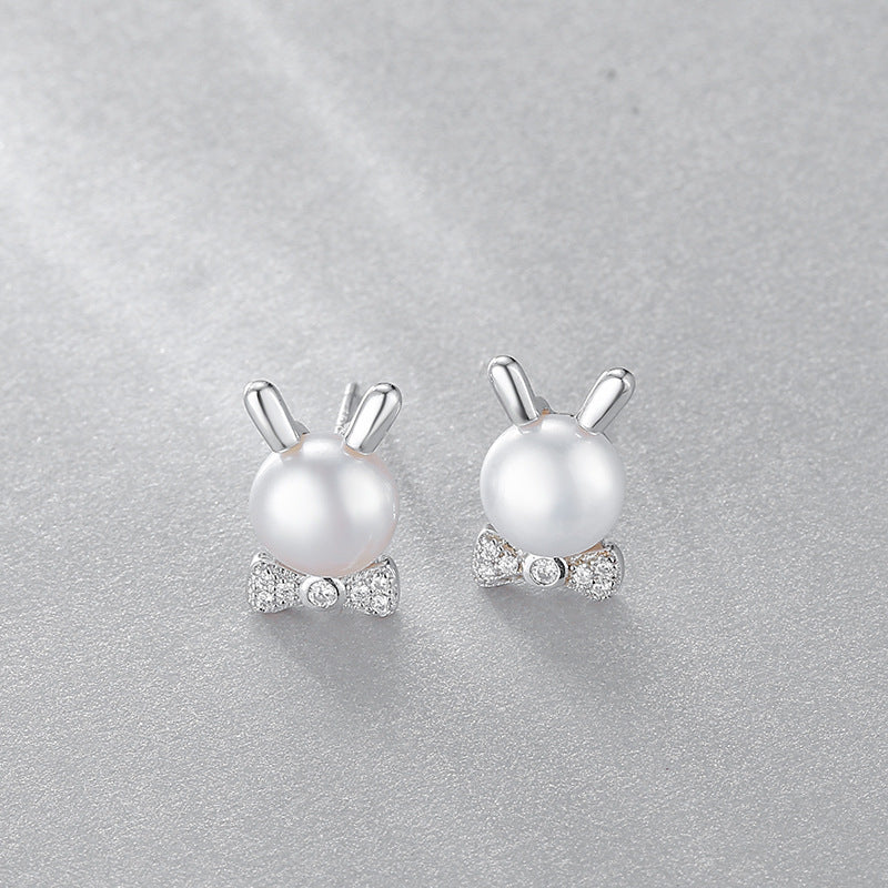 Mr. Bunny Pearl Earring Setting-Silver DIY Jewelry Settings Seller - Feliz Pearl 