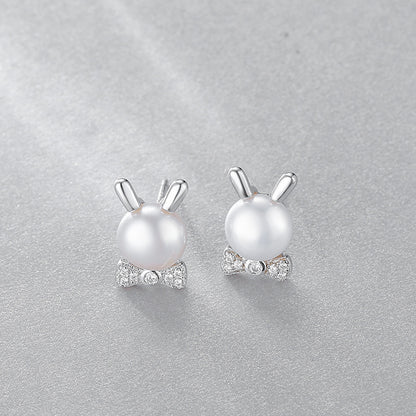 Mr. Bunny Pearl Earring Setting-Silver DIY Jewelry Settings Seller - Feliz Pearl 