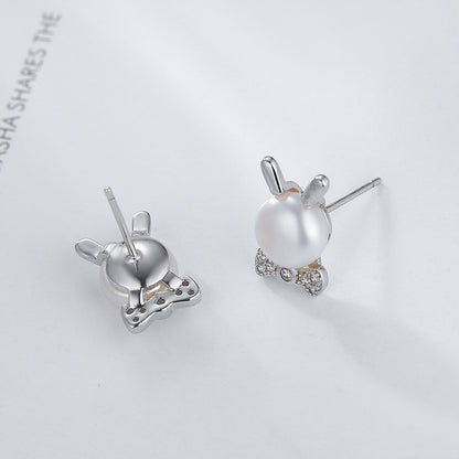 Mr. Bunny Pearl Earring Setting-Silver DIY Jewelry Settings Seller - Feliz Pearl 