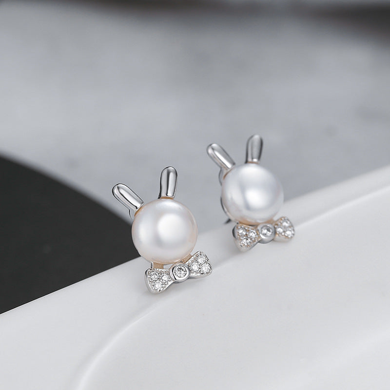 Mr. Bunny Pearl Earring Setting-Silver DIY Jewelry Settings Seller - Feliz Pearl 