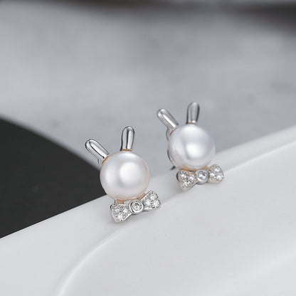 Mr. Bunny Pearl Earring Setting-Silver DIY Jewelry Settings Seller - Feliz Pearl 