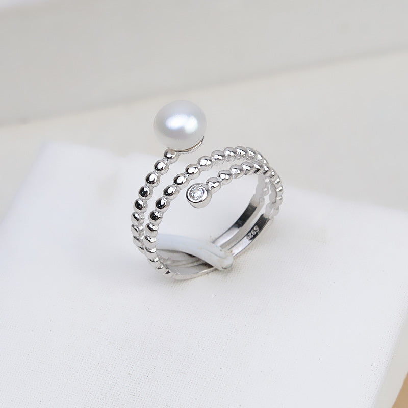 S925 Sterling SIlver Multi Lines Pearl Ring Mounting-Feliz Pearl - Feliz Pearl 
