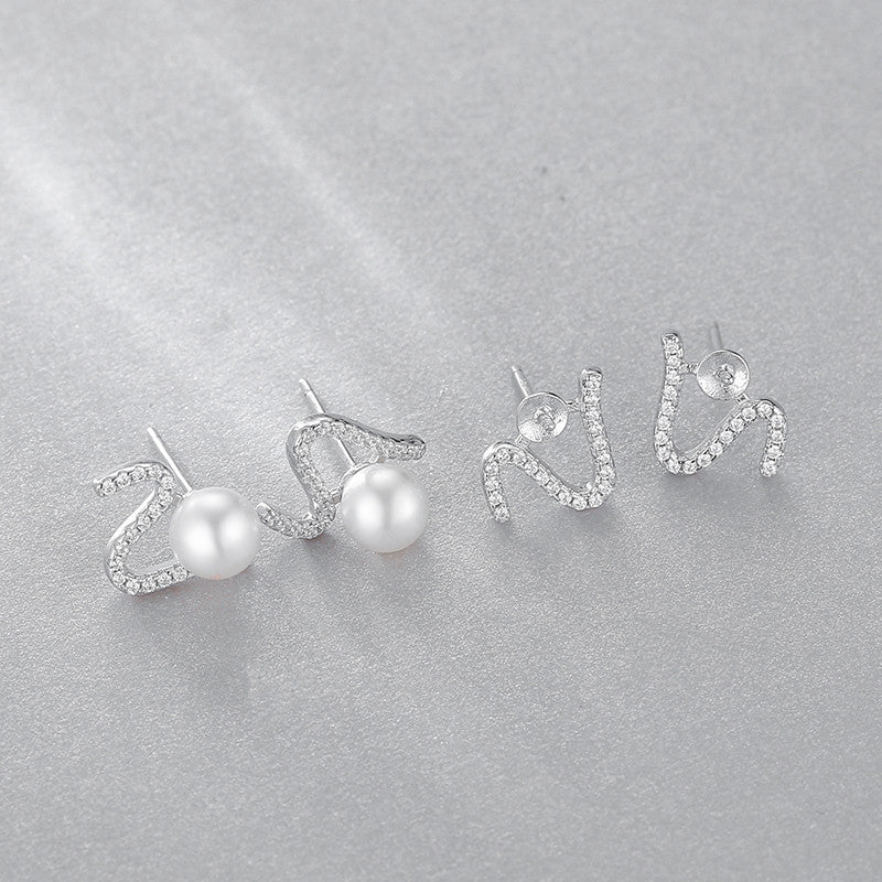 Wholesale Cubic Zirconia S Pearl Earring Settings-Feliz Pearl - Feliz Pearl 
