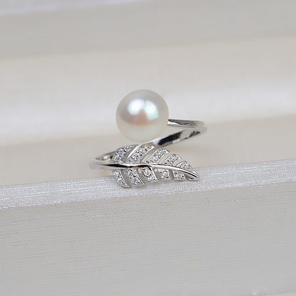 High Quality Cubic Zirconia Leaf Pearl Ring Settings - Feliz Pearl 