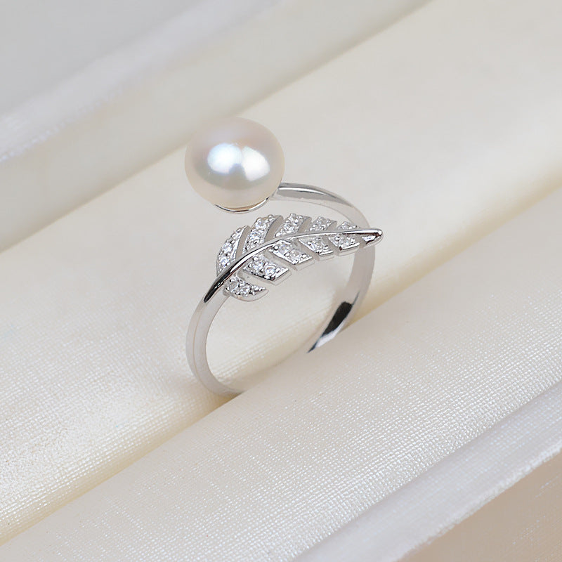 High Quality Cubic Zirconia Leaf Pearl Ring Settings - Feliz Pearl 