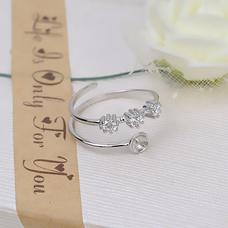 Fashion Adjustable Size Silver Pearl Ring Setting-Feliz Pearl - Feliz Pearl 