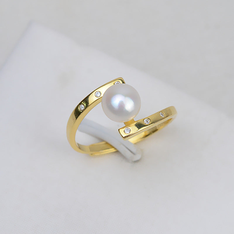 Minimalist Design S925 Sterling Silver Pearl Ring Settings - Feliz Pearl 