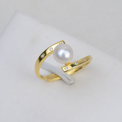 Minimalist Design S925 Sterling Silver Pearl Ring Settings - Feliz Pearl 
