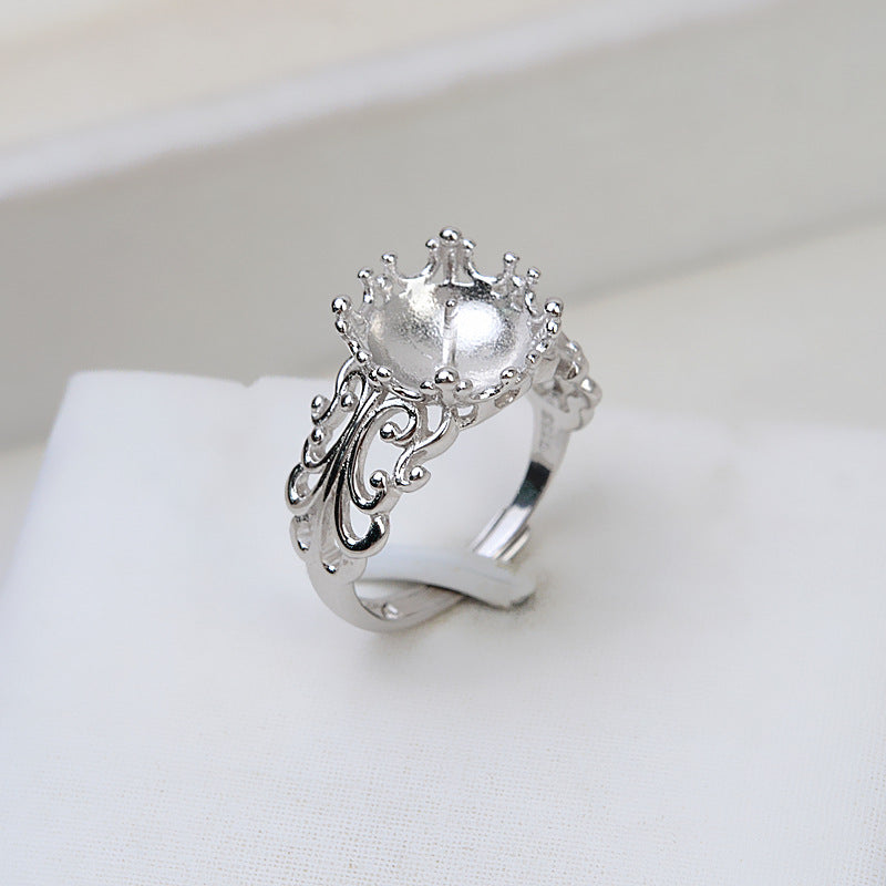 Luxury Hollow Style S925 Sterling Silver Pearl Ring Mountings - Feliz Pearl 