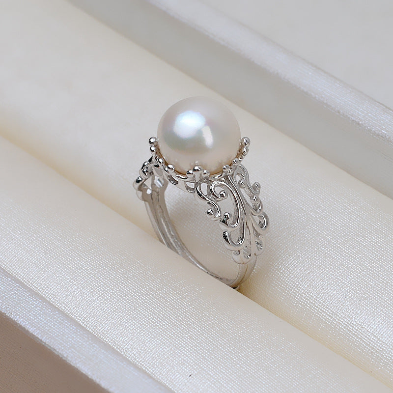 Luxury Hollow Style S925 Sterling Silver Pearl Ring Mountings - Feliz Pearl 