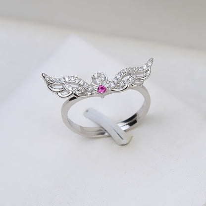 S925 Sterling Silver Angel Wing Pearl Ring Mounting for Jewelry Diy - Feliz Pearl 