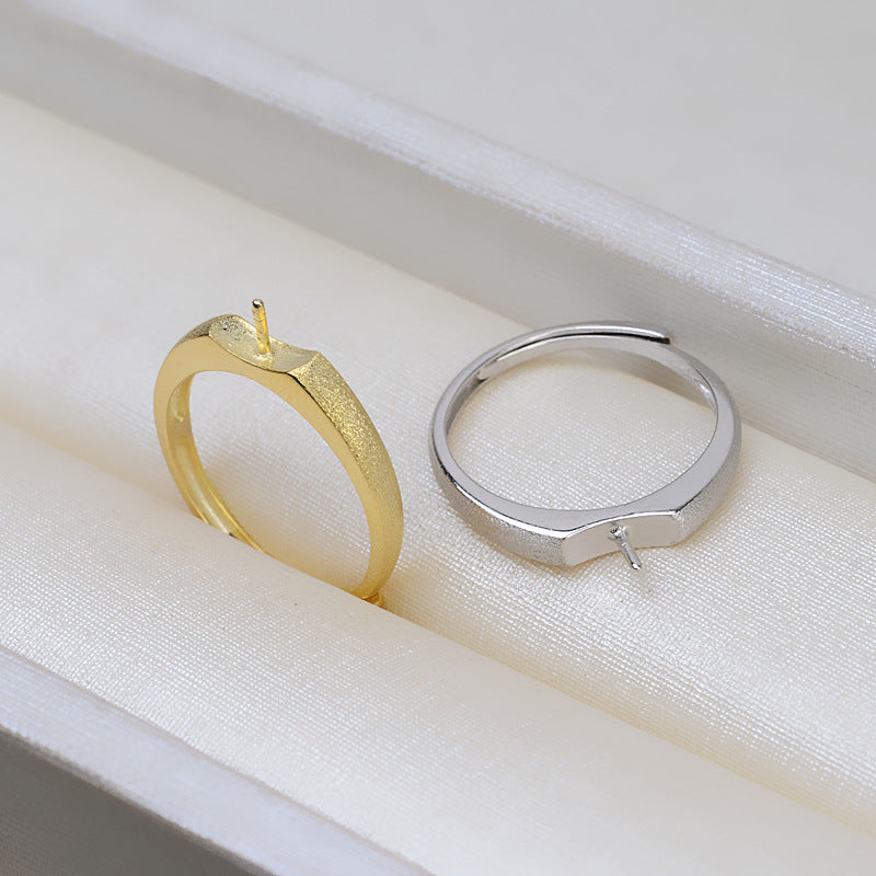 S925 Silver Matte Luster Pearl Ring Setting- Pearl Jewelry Design - Feliz Pearl 