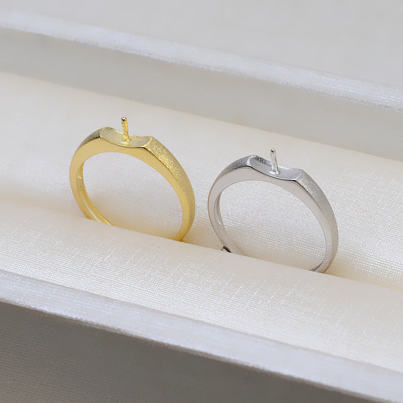S925 Silver Matte Luster Pearl Ring Setting- Pearl Jewelry Design - Feliz Pearl 