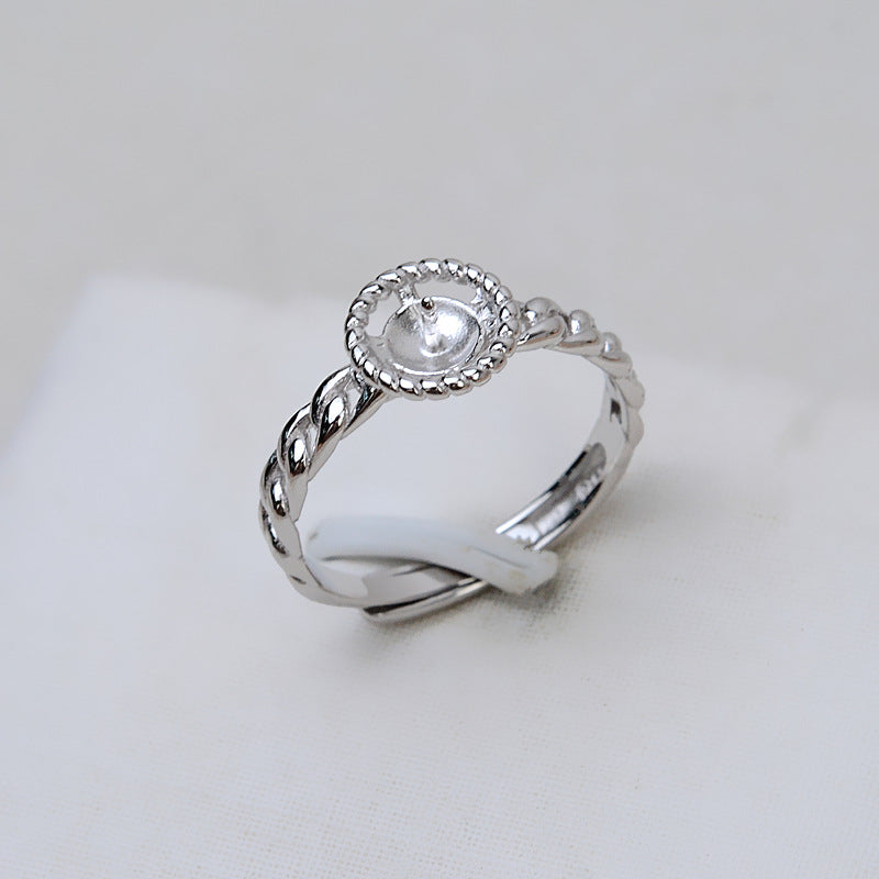 S925 Sterling Silver Twisted Pearl Ring Mounting-Feliz Pearl - Feliz Pearl 