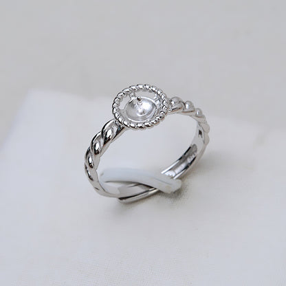 S925 Sterling Silver Twisted Pearl Ring Mounting-Feliz Pearl - Feliz Pearl 