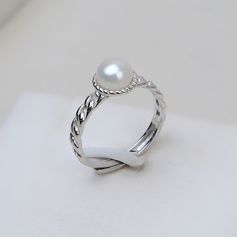 S925 Sterling Silver Twisted Pearl Ring Mounting-Feliz Pearl - Feliz Pearl 