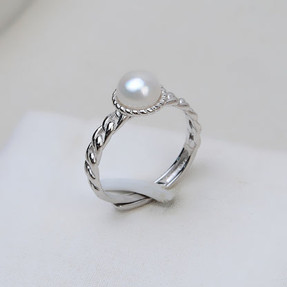 S925 Sterling Silver Twisted Pearl Ring Mounting-Feliz Pearl - Feliz Pearl 